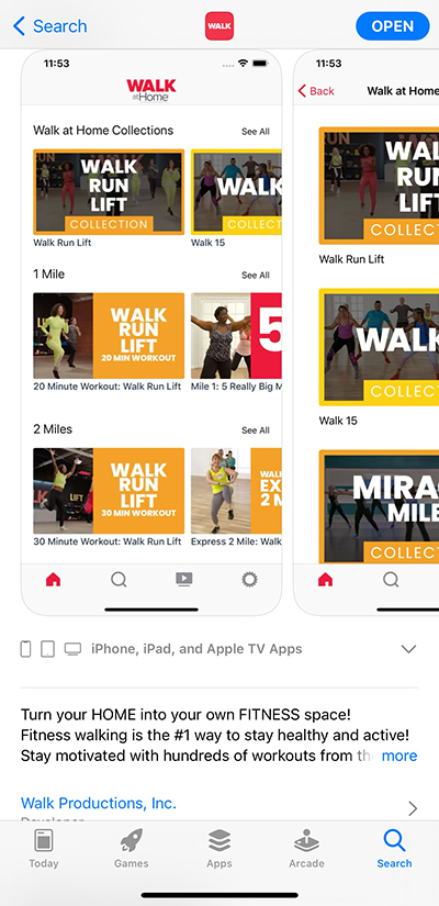 Walk at Home App screenshot